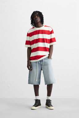 BASIC BAGGY FIT DENIM BERMUDA - Zara фото 11