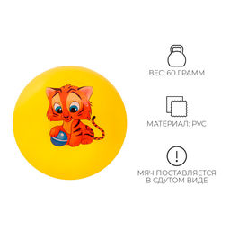 Мяч детский ZABIAKA Тигруля, d=22 см, 60 г, цвет МИКС  фото 6