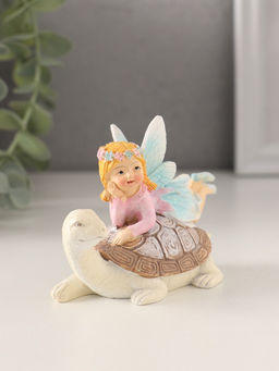 Фигурка полистоун Девочка-фея верхом на черепахе, 9.5?5?7 см