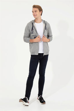 U. S. Polo Assn / Мужской серый меланжевый вязаный кардиган - U.s. polo assn фото 10