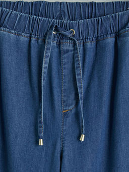 Beli Lastikli Wideleg Kad?n Jean Pantolon