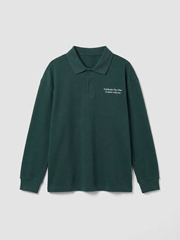 Polo Yaka Erkek ?ocuk Bask?l? Ti??rt