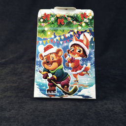 Новогодняя упаковка "Дед Мороз с подарками" 0,8 кг (картон) ПОД НФ-19437