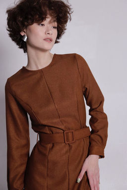 11388 Мини-платье светло-коричневое (остаток: 40, 42, 44, 46) - Martichelli фото 2