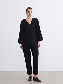 Kruvaze Yaka Kad?n M?slin Kimono