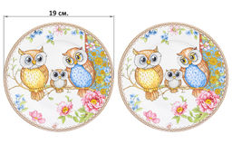 Набор тарелок для десертов 2 пр. 19*19*2 см Совушки NEW BONE CHINA - Elan gallery фото 2