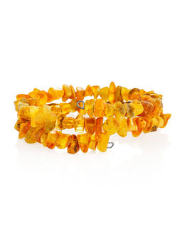 Браслет из натурального янтаря Пёстрый лечебный в два оборота