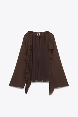 FLOWING RUFFLED BLOUSE - Zara фото 8