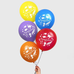 Воздушные шары латексные 12", «Выпускной», 5 шт.