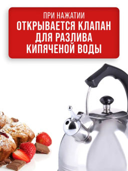 26166 Чайник 3л со свистком нерж/ст/бакел MB (х12) - Mayer&boch фото 8