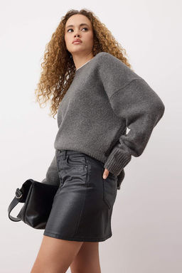 Siyah Kaplama Mini Denim Etek TWOAW26ET00077 - Trendyolmilla фото 2