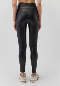 Siyah Suni Deri Tayt - Mavi фото 5