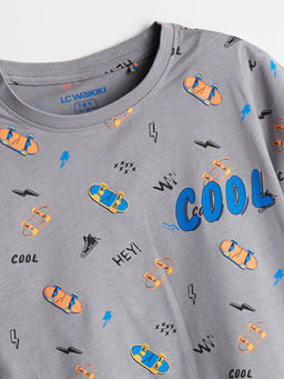 Bisiklet Yaka Erkek ?ocuk ?ortlu Pijama Tak?m?