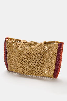 BOLSO SHOPPER EFECTO TRENZADO COMBINADO / Multicolor - Zara фото 3