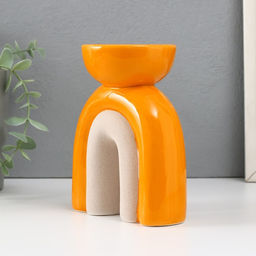 Подсвечник на 1 свечу «Медуза», песочно-оранжевый, 11.7×8×15 см