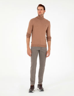 Camel Melanj Slim Fit Bal_k__ Yaka Basic Triko Kazak - Pierre cardin фото 4