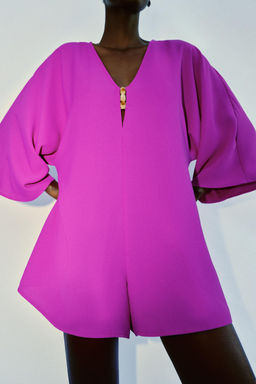 MONO CORTO FORNITURA MANGA ANCHA / Fucsia oscuro - Zara фото 2