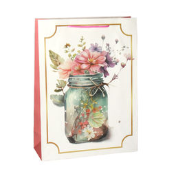 Цена за 12 шт. Пакет подарочный 26x32x12см Цветы / 5451L /уп 12/384/210 г - ГалеонТрейд фото 5