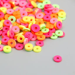 Бусины для творчества PVC «Колечки. Перламутр. Карнавал», набор ≈ 330 шт., 0.1×0.6×0.6 см