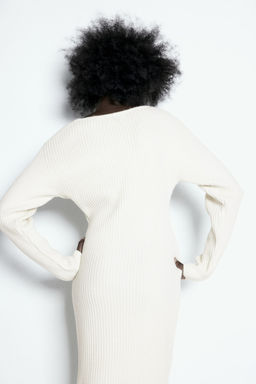 Vestido en punto de canale con escote en U - H&m фото 4