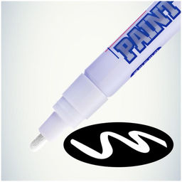 Цена за 12 шт. Маркер-краска MunHwa, лаковый, нитро-основа, белый, узел 4 мм