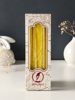 Набор свечей античных, 2.3×24.5 см, 5 ч, 55 г, 4 шт., жёлтый