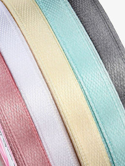 Набор лент атласных (5шт) 6мм*25±1ярд(23м±1м) №01/13/64/135/180 пастель АУ