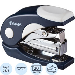 Степлер -мини КОМУС 6116 Light-Force N24/6 до 20л,энергосберег,антист,синий  фото 2