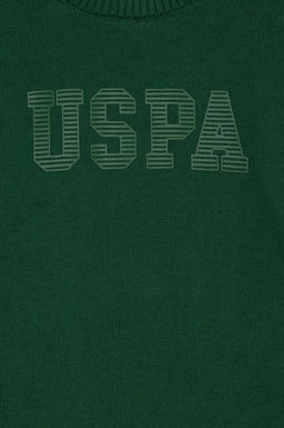U. S. Polo Assn Зеленый трикотажный свитер с круглым вырезом для мальчика - U.s. polo assn фото 3