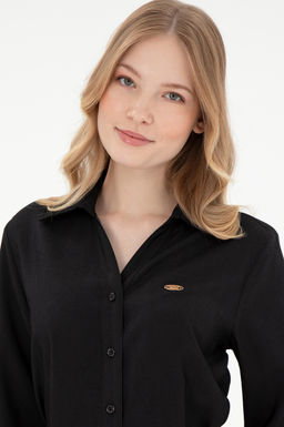 Женщина черное тканое платье Неожиданная скидка в корзине - U.s. polo assn фото 2
