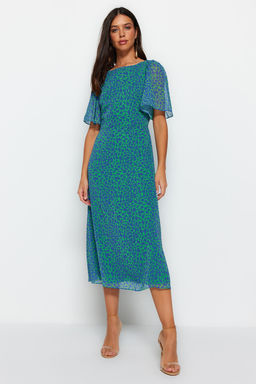 Fusya Animal Desenli A Kesim Melek Kol Astarl? Sifon Ucus Ucus Dokuma Midi Elbise TWOSS23EL01372 - Trendyolmilla фото 21
