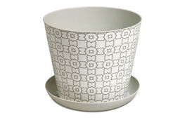 Кашпо круглое 3,3л Миссони Этника с декором с поддоном арт.381331 - Полимербыт фото 3