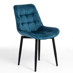Стул мягкий для кухни «Бостон 140», обивка океан, цвет синий