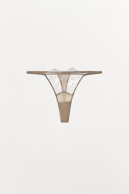 TANGA COMBINADO ENCAJE / Gris / Azul - Zara фото 4