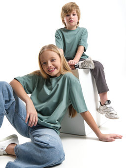 Футболка фисташковая детская хлопок подросткам 22-7627 фисташковый