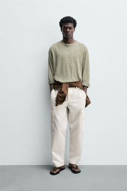 PANTAL?N CARGO REGULAR FIT / Blanco roto