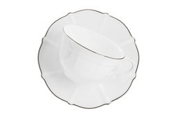 Пара чайная, 1 перс, 2 пр, 250 мл, фарфор F, белая, с серебристым кантом, Lotus silver - Anna lafarg emily фото 4