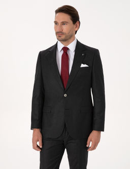 Siyah Slim Fit %100 Y_n Mikro Desenli Tak_m Elbise - Cacharel фото 3