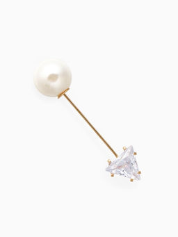 Булавка Стрела 5 см, цвет белый в золоте