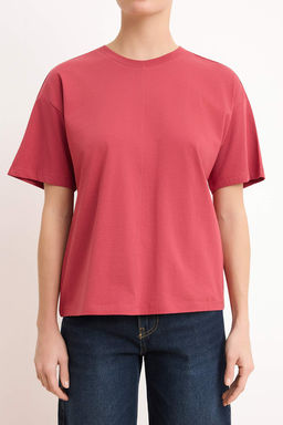Sar? Relaxed/Rahat Kal?p Dusuk Kol K?sa Kollu %100 Pamuk Orme T-Shirt TWOSS26TS00095 - Trendyolmilla фото 7