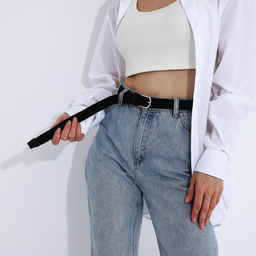 Ремень женский, ширина 2,5 см, пряжка металл, цвет чёрный - Simaland фото 4