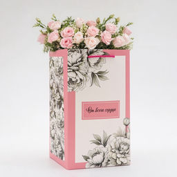 Цена за 5 шт. Коробка для цветов с вкладышем, От всего сердца, с ручками, 20?20?35 см