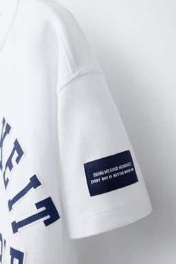 CAMISETA VARSITY TEXTO / Blanco - Zara фото 5