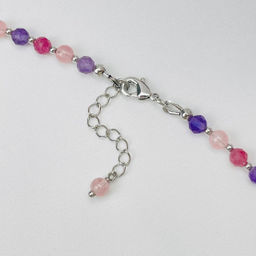 Колье для "Весов" из Аметиста,Розового кварца и Турмалина 38 см +