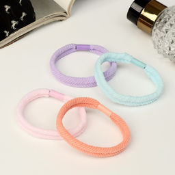 Цена за 12 шт. Резинка для волос «Махрушка элит», плетение колосок колор, 5 см, МИКС