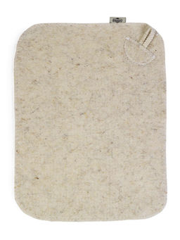 Коврик - сидушка для бани и сауны «Классический», 44×34 см, шерсть 100%, белый