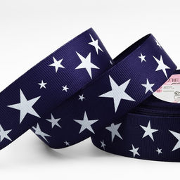 Лента репсовая Звёзды, 25 мм, 23 1 м, цвет тёмно-синий/белый