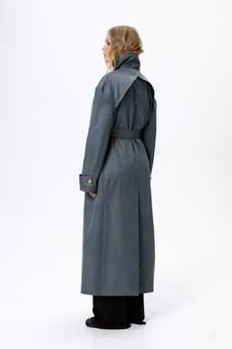 Плащ Pirs 6214 серо-бирюзовый фото 2