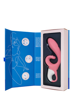 Нереалистичный вибратор Satisfyer Hug me, силикон, розовый  фото 7