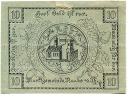 Банкнота 10 геллеров 1920 года Австрия  Рабс (нотгельд)